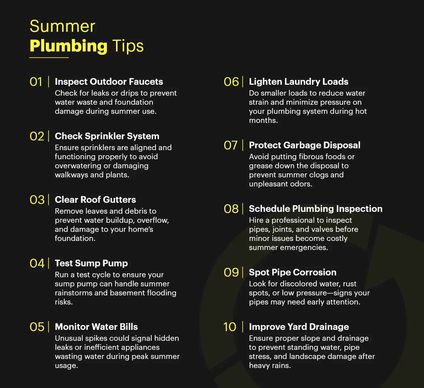 Summer plumbing tips